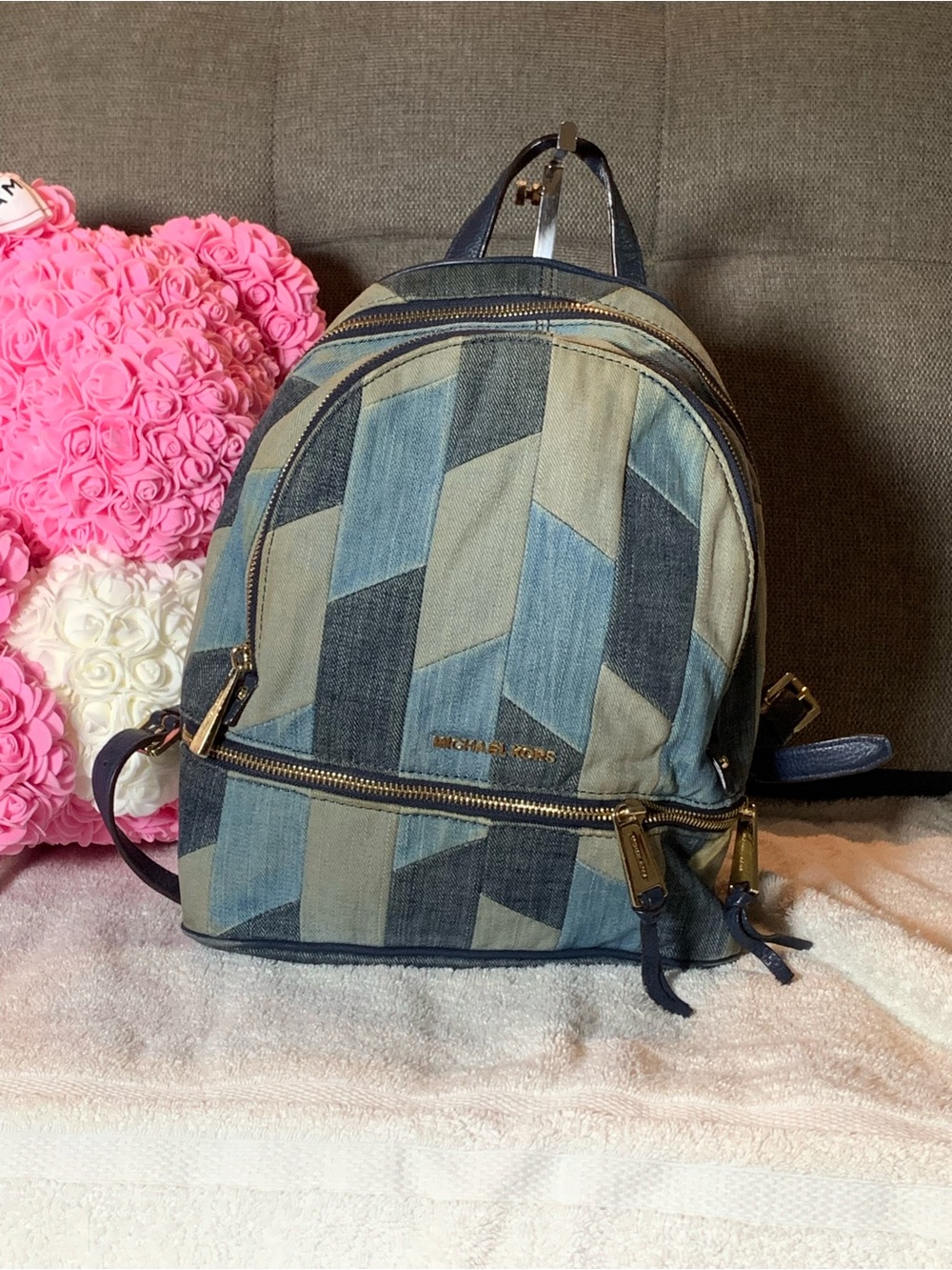 GUC Michael Kors Rhea Patchwork Denim Backpack